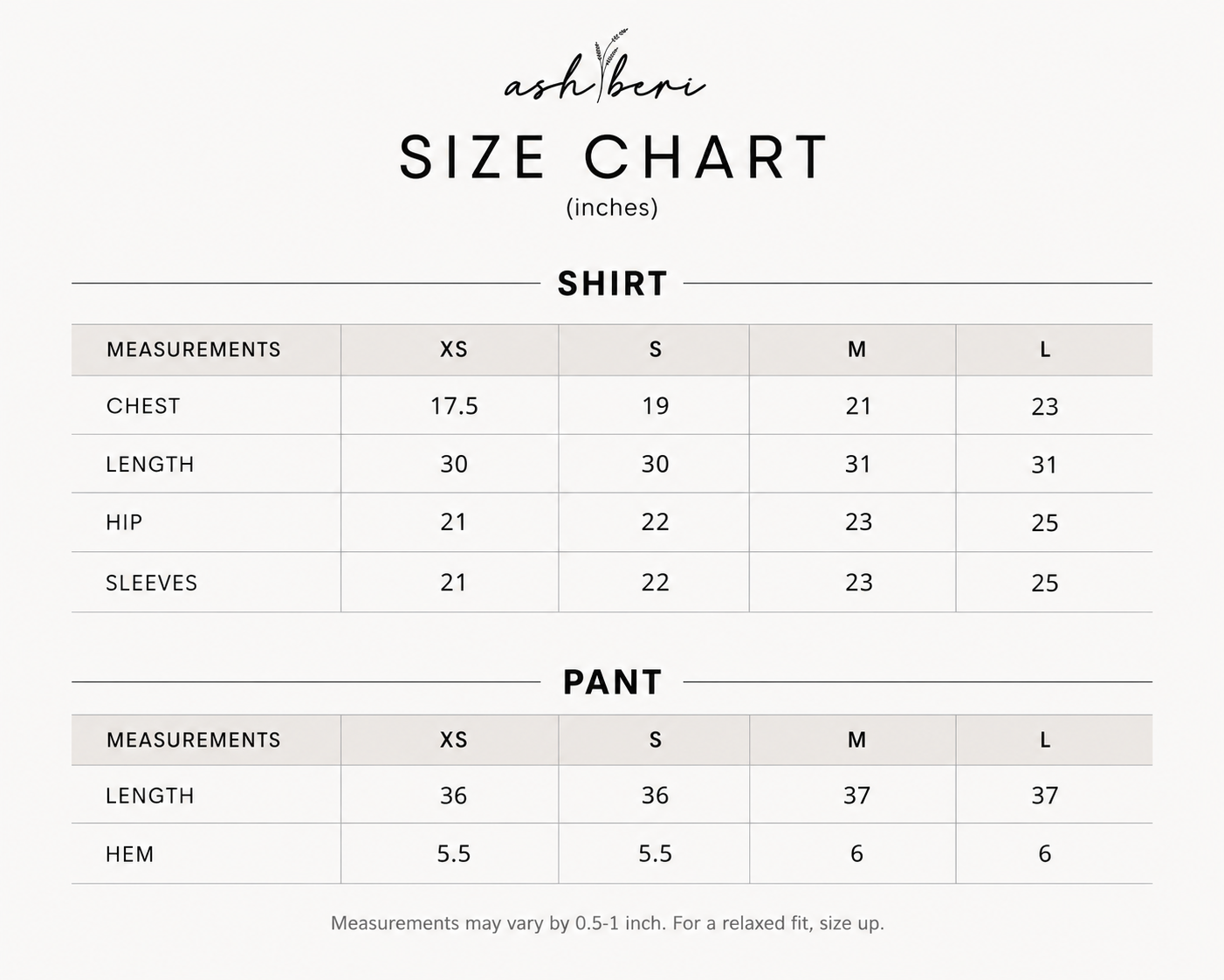 Size Chart