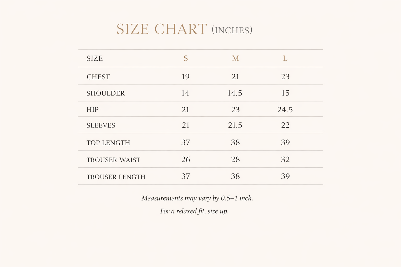 Size Chart